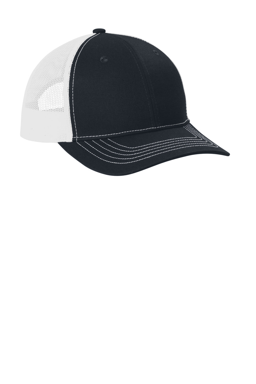 Port Authority Youth Snapback Trucker Cap YC402 — Rich Navy/ White — front
