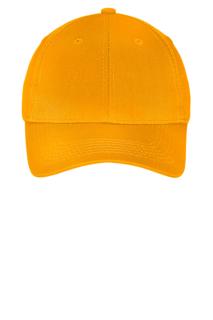 Port Authority Youth Six-Panel Twill Cap.  YCP80 — Athletic Gold — front