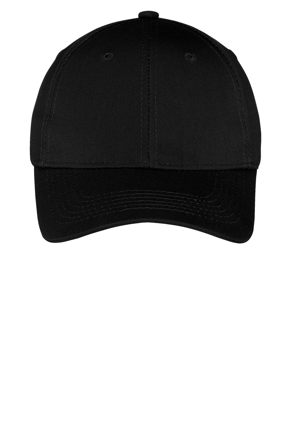 Port Authority Youth Six-Panel Twill Cap.  YCP80 — Black — front