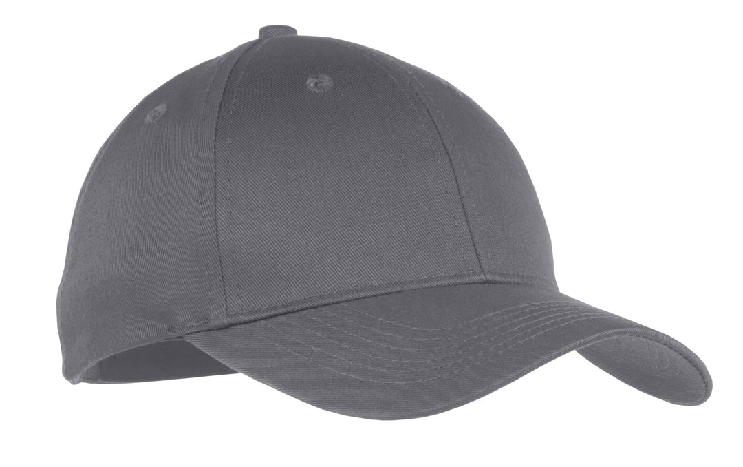 Port Authority Youth Six-Panel Twill Cap.  YCP80 — Charcoal — front