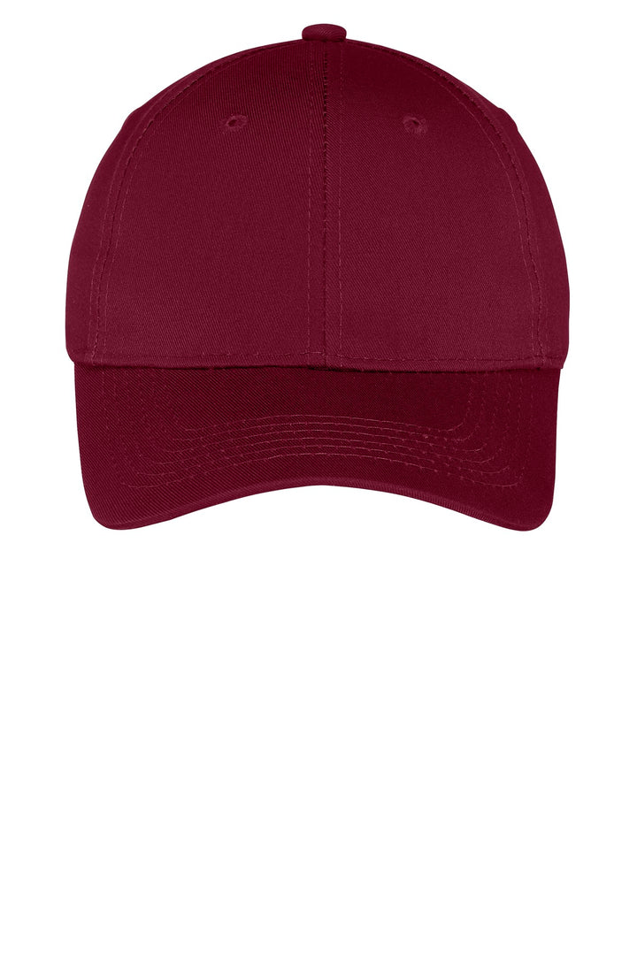 Port Authority Youth Six-Panel Twill Cap.  YCP80 — Maroon — front