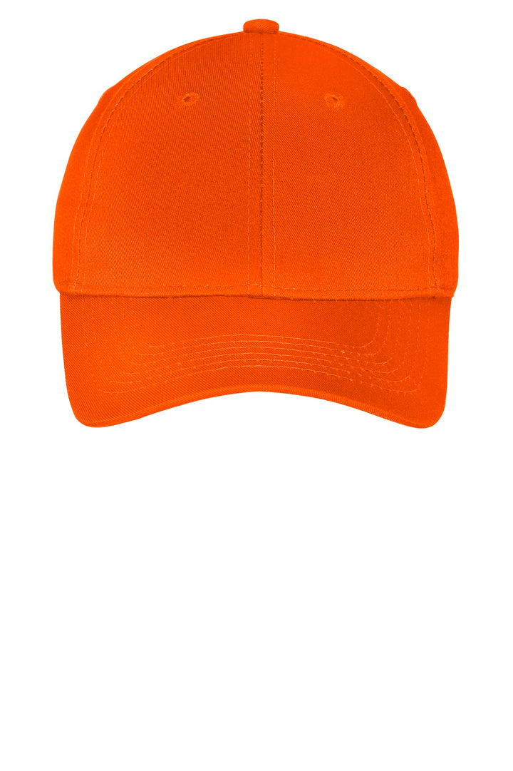Port Authority Youth Six-Panel Twill Cap.  YCP80 — Orange — front