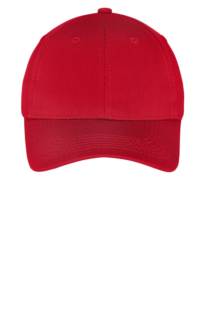 Port Authority Youth Six-Panel Twill Cap.  YCP80 — Red — front