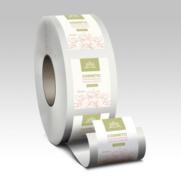 Custom white BOPP roll labels