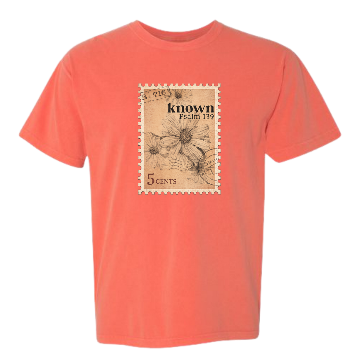 Known Flower – Comfort Colors 1717 Tee – Bright Salmon