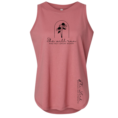 She Will Run and Not Grow Weary – LAT 3592 Women's Tank – Mauvelous