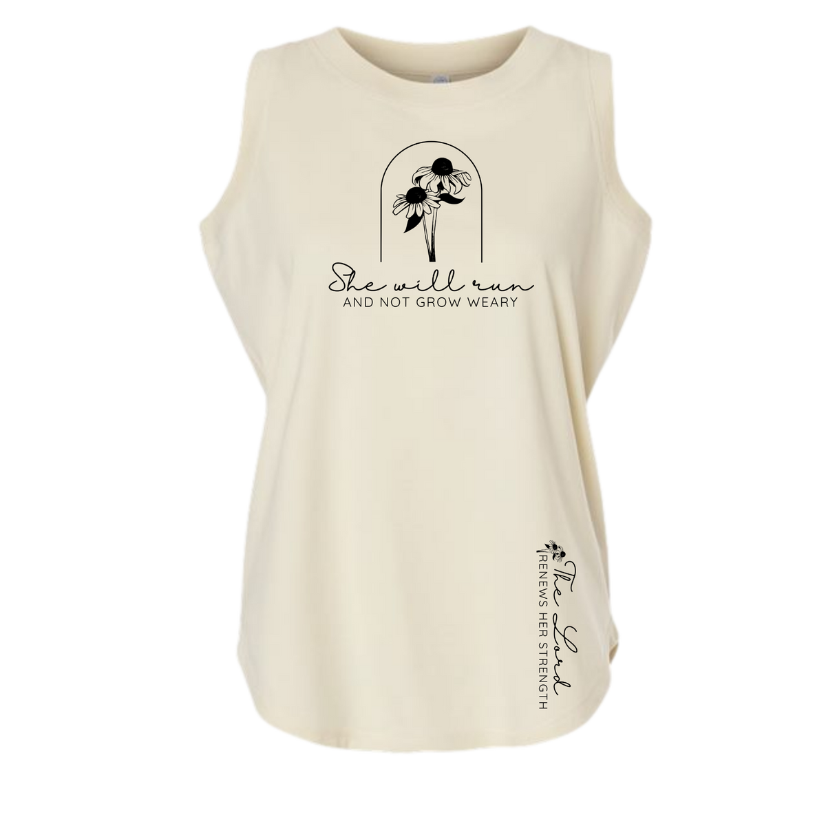 She Will Run and Not Grow Weary – LAT 3592 Women's Tank – Natural