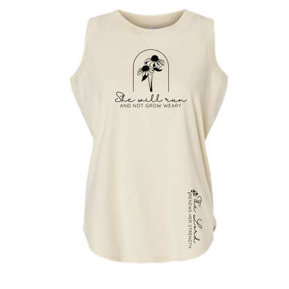 She Will Run and Not Grow Weary – LAT 3592 Women's Tank – Natural