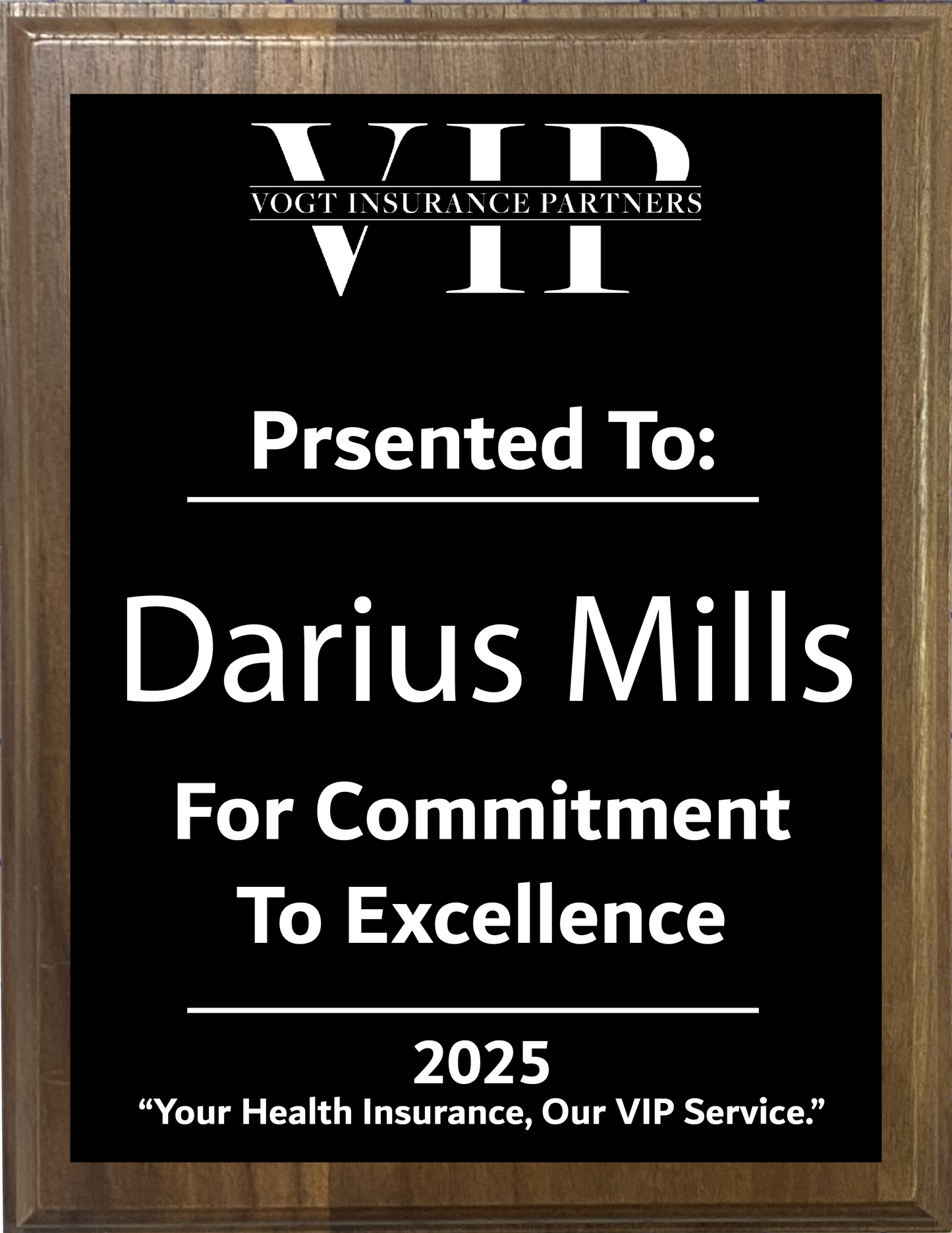 Recognition Plaque