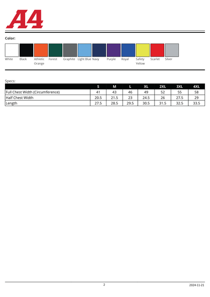 A4 N3393 SureColor Short Sleeve Cationic Tee