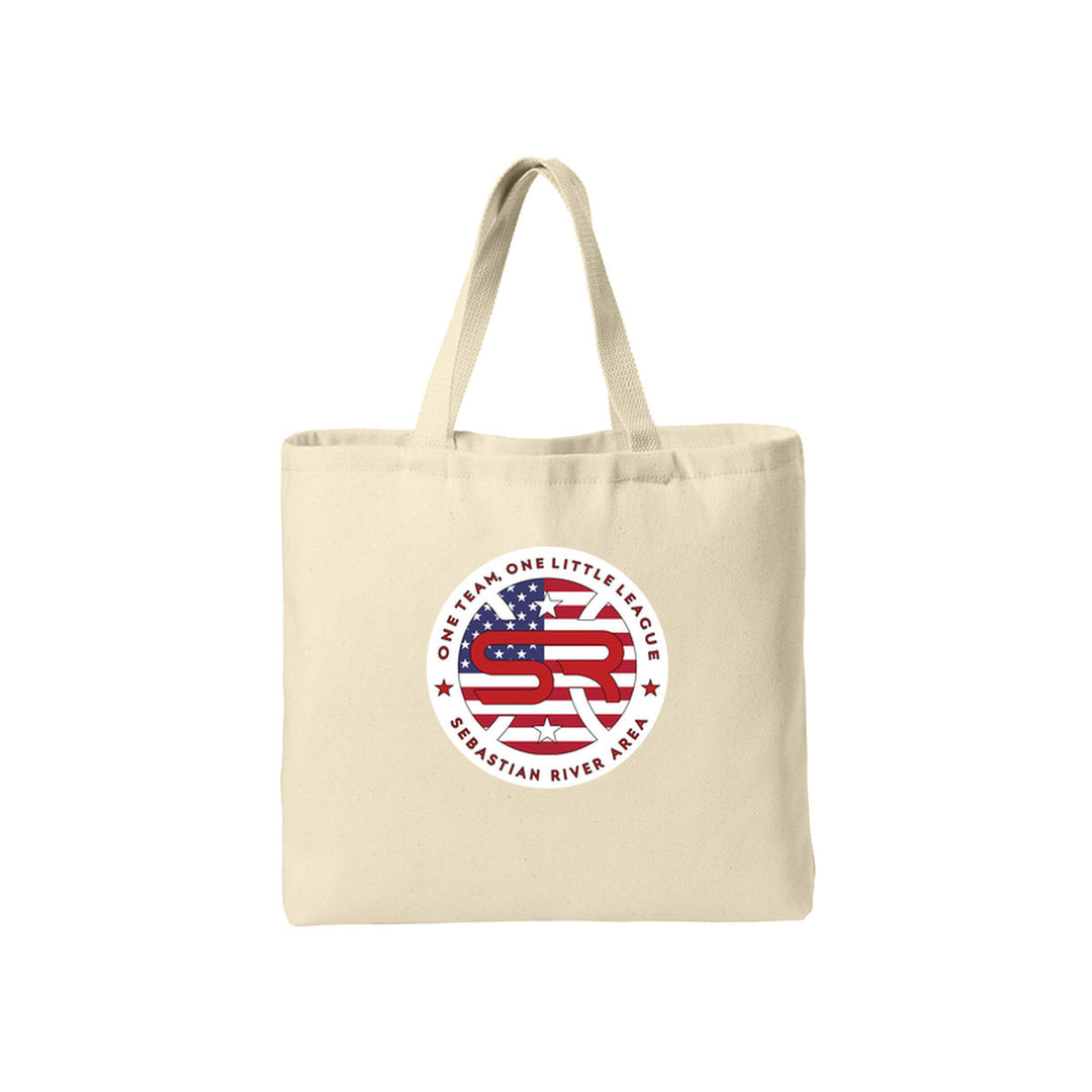 SRALL B050 | Natural | League logo mockup — revised imprint scale