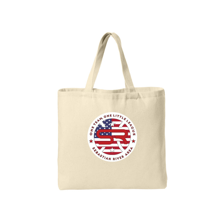SRALL B050 | Natural | League logo mockup — revised imprint scale