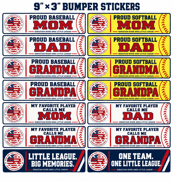 All fourteen SRALL bumper sticker designs — collection preview