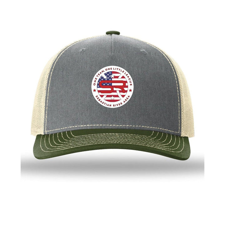 SRALL 112FP | Heather Grey/ Birch/ Army Olive | Center Embroidery