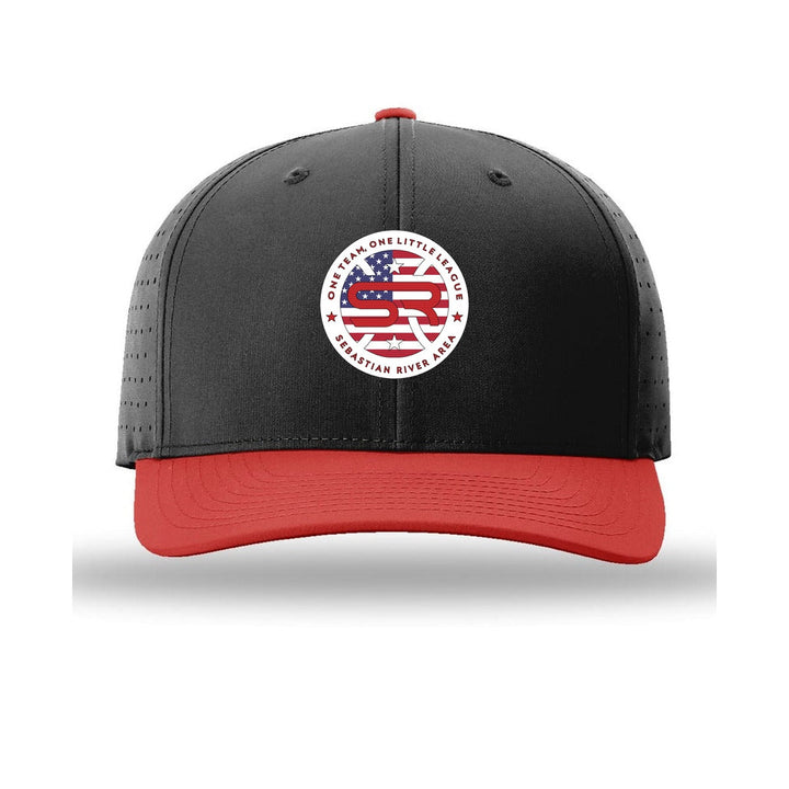 SRALL 632 | Black/ Black/ Red | Center Embroidery