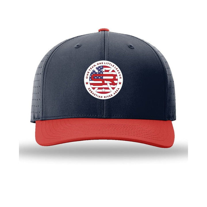 SRALL 632 | Navy/ Navy/ Red | Center Embroidery
