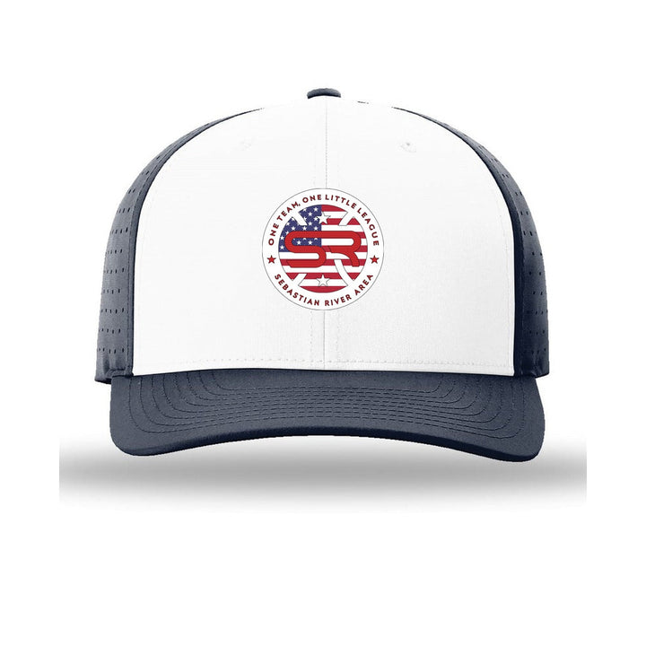 SRALL 632 | White/ Navy/ Navy | Center Embroidery