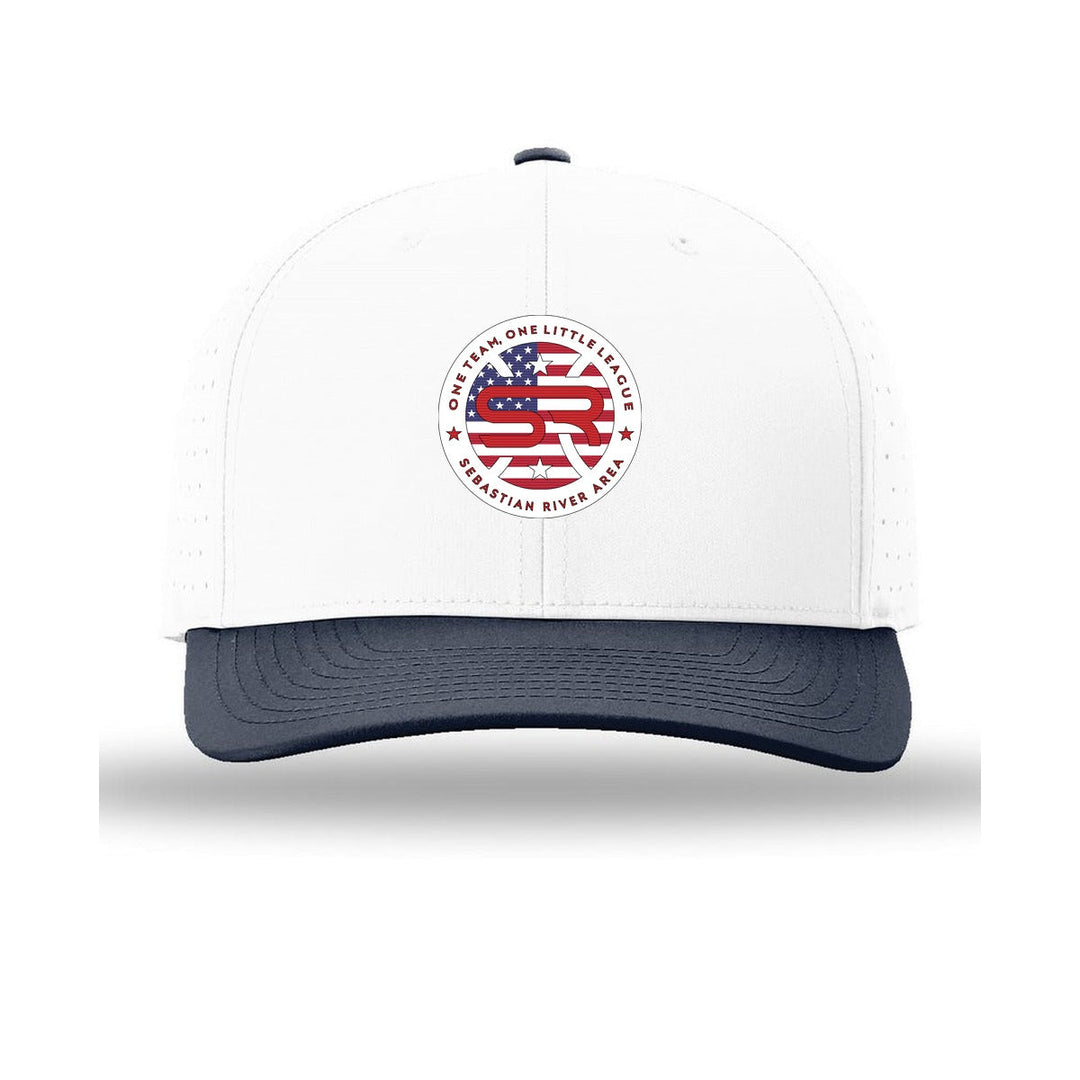 SRALL 632 | White/ White/ Navy | Center Embroidery
