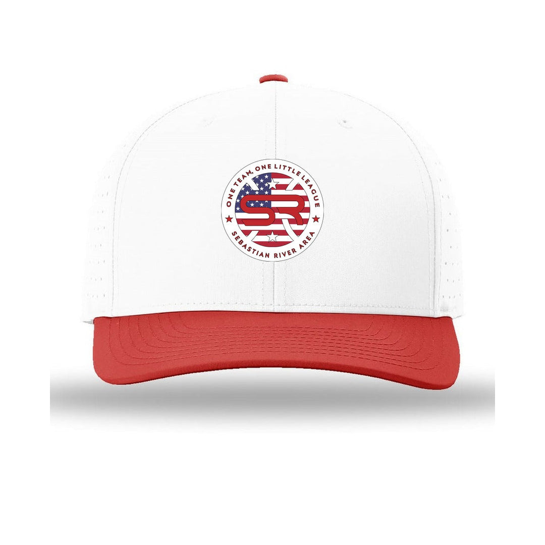 SRALL 632 | White/ White/ Red | Center Embroidery