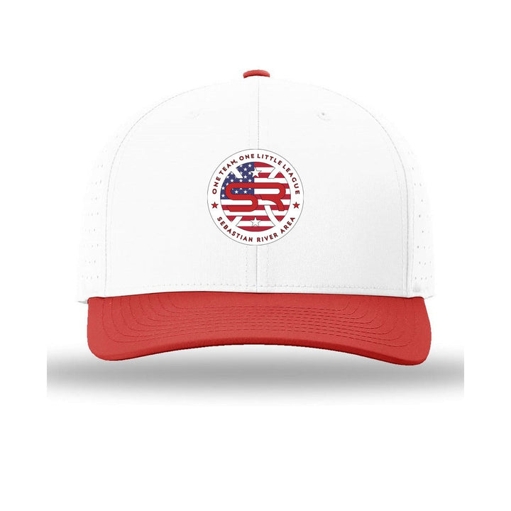 SRALL 632 | White/ White/ Red | Center Embroidery