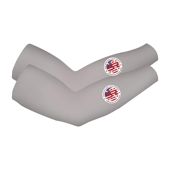 SRALL cooling arm sleeves pair | Grey | Circle logo on both sleeves — number 12 is an example