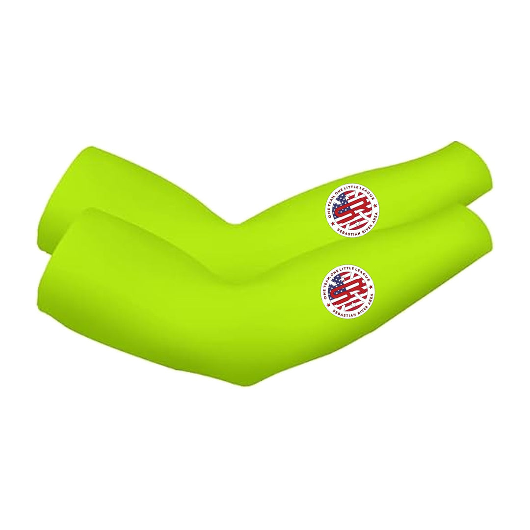 SRALL cooling arm sleeves pair | Lime | Circle logo on both sleeves — number 12 is an example