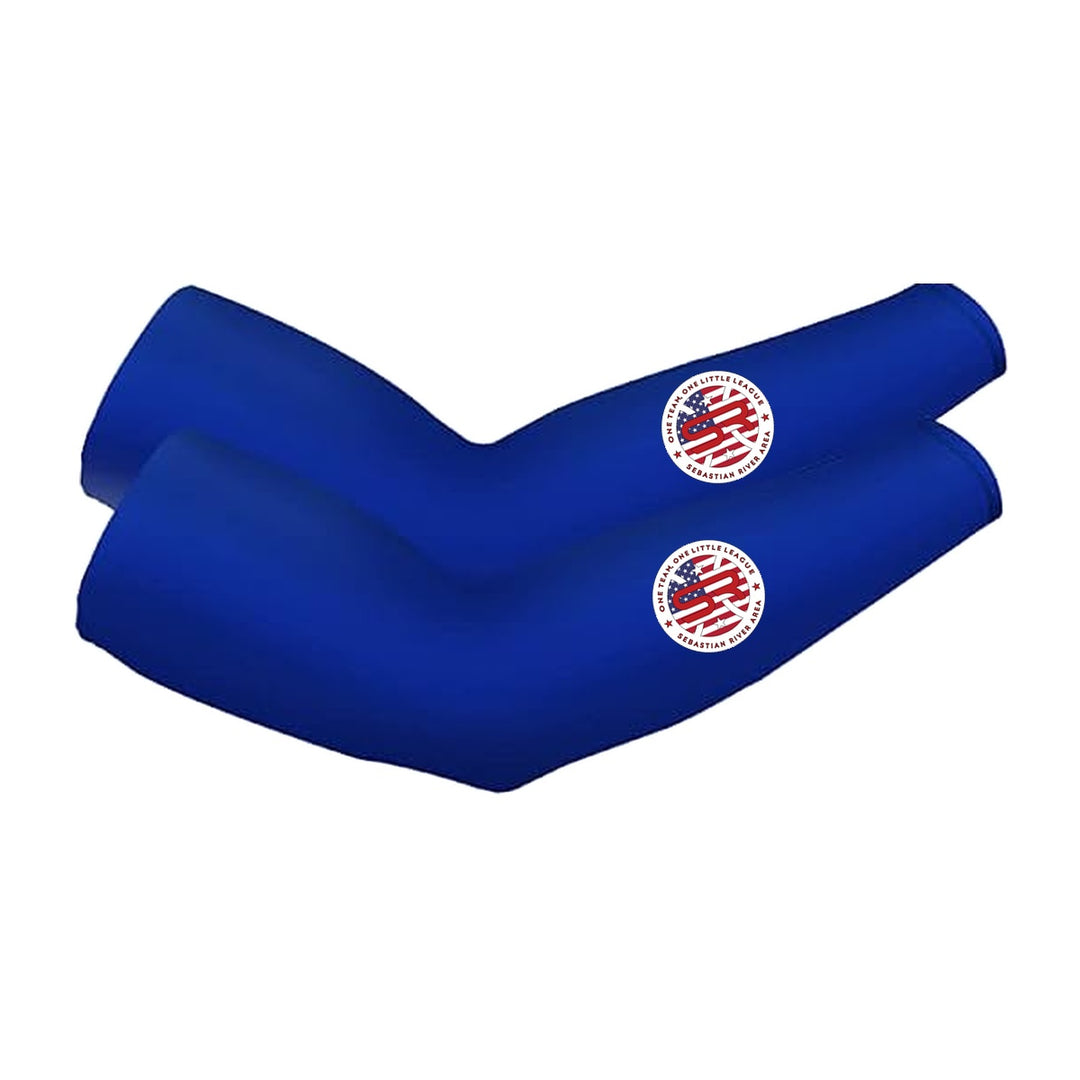 SRALL cooling arm sleeves pair | Royal Blue | Circle logo on both sleeves — number 12 is an example